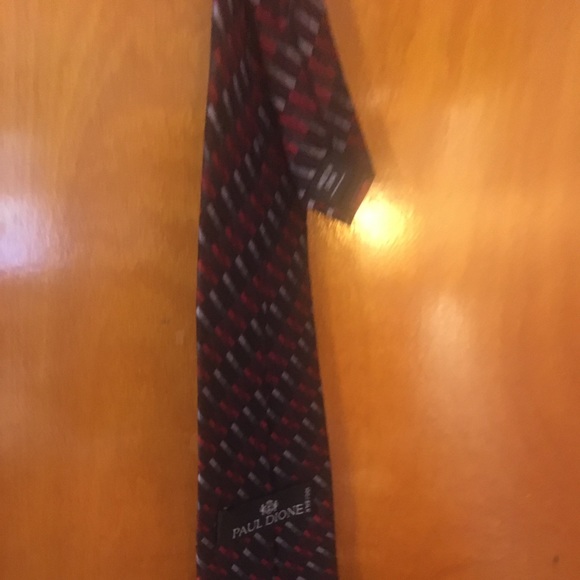 Paul Dione” Black & Red Tie - Picture 2 of 3